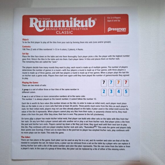 Rummikub Classic Game - Picture 4 of 6